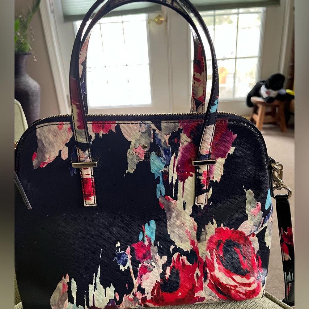 Kate Spade, floral, leather bag